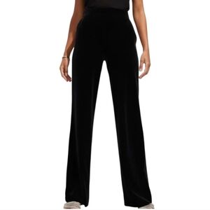 WHBM Velvet Velour Wide Leg Pants 4S 4 Short Women's Pull On Comfy